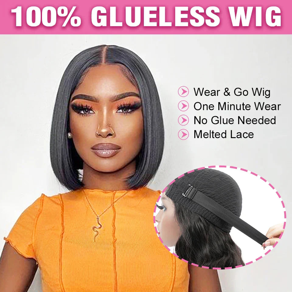 Wear Go Glueless Wig 180% Density Malaysian Straight