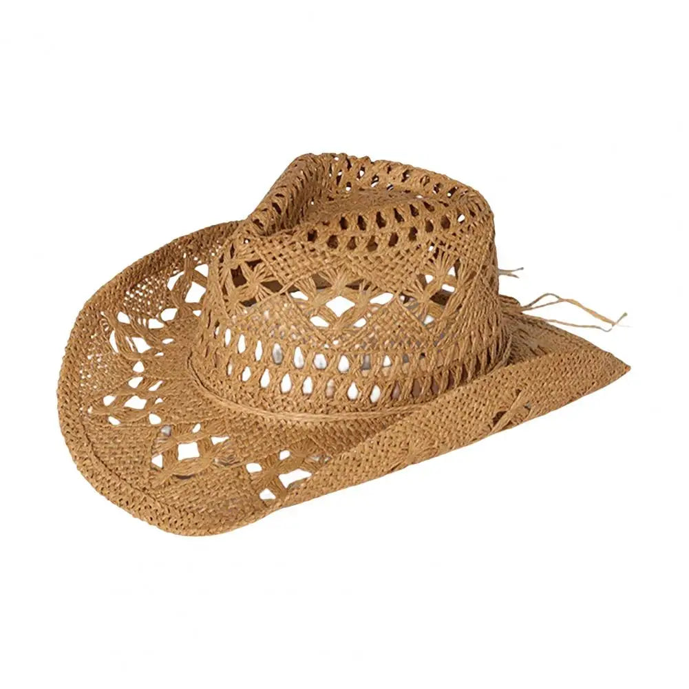 Western Cowboy Straw Hat Summer Men Women Wide