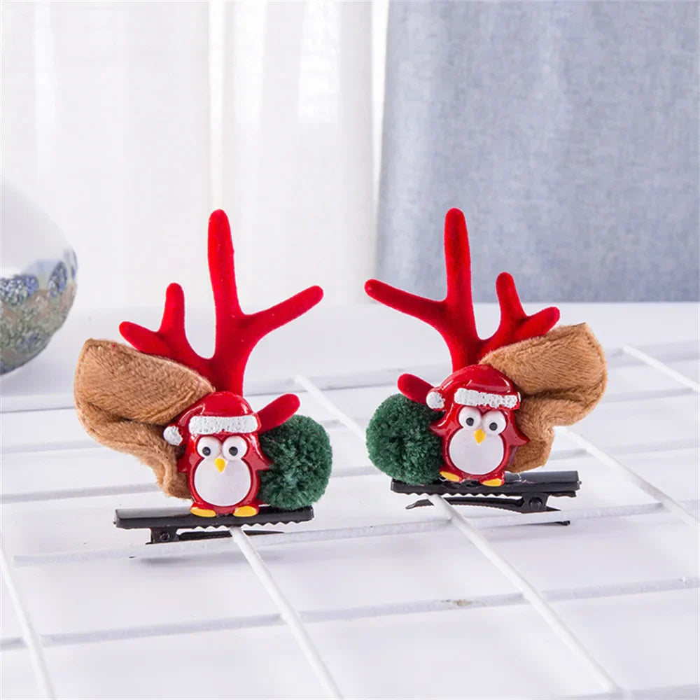 2pcs Pack Cute Reindeer Ears Hair Clip Classic