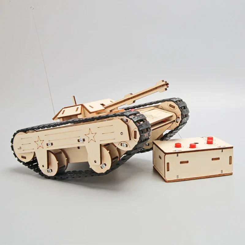 Remote Control Tank Boys Toys DIY Wooden Puzzle