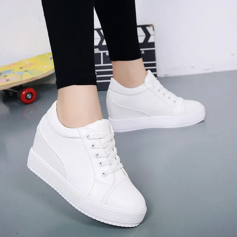 2022 Women's High-Top Hidden Wedge Sneakers – Casual Platform Shoes