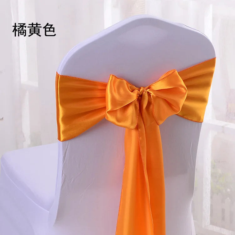 10/100pcs Satin Chair Bow Sashes Wedding Chair Knots
