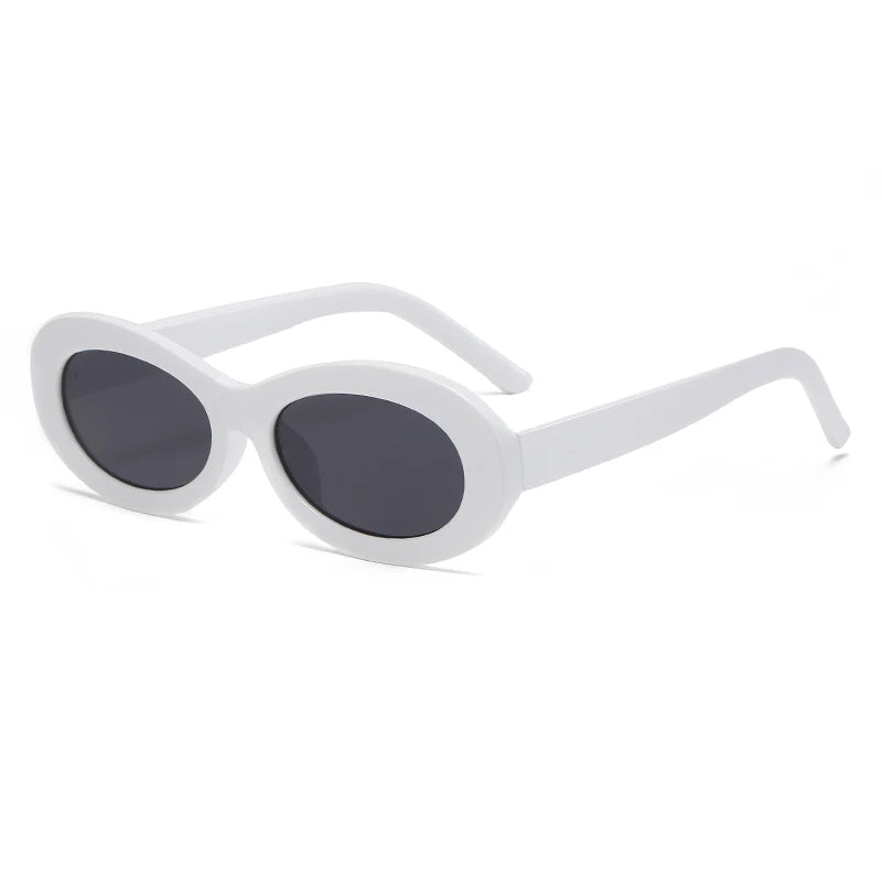 Small Oval Sunglasses for Women Men Cateye Frame