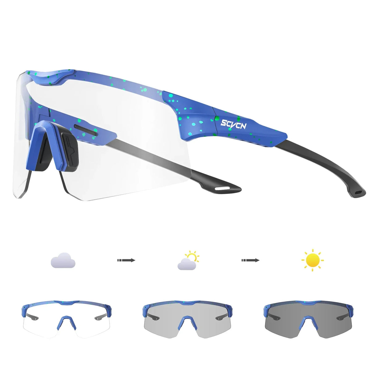 SCVCN New bicycle Photochromic Cycling Sunglasses Sports Running