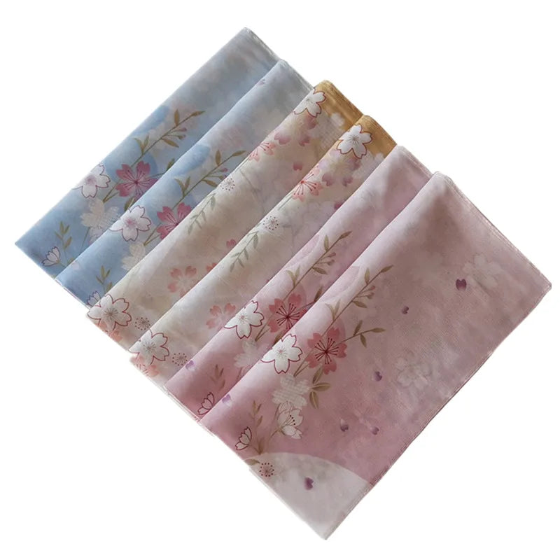 3Pcs 45x45cm Square Cotton Cherry Blossom Flower Printed