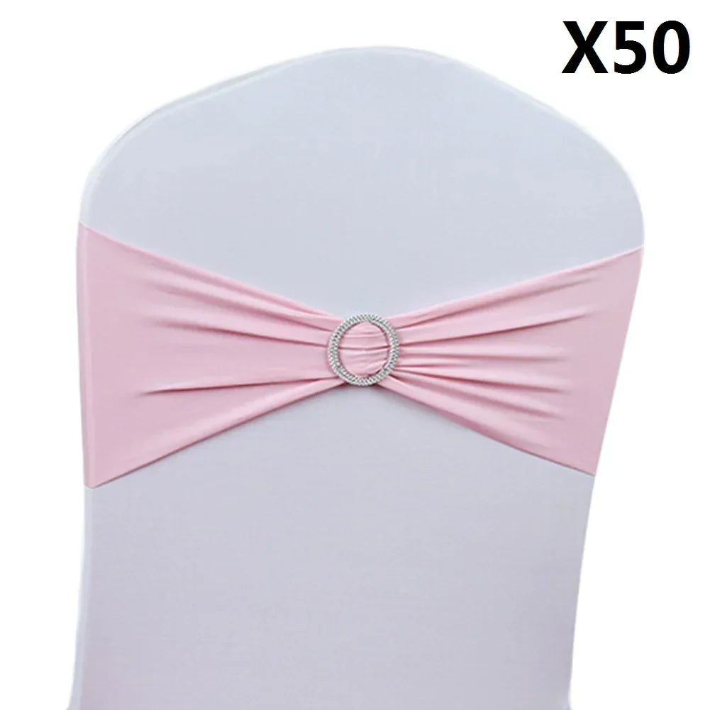 50PCS Wedding Chair Knot Ribbon Decoration Sashes For