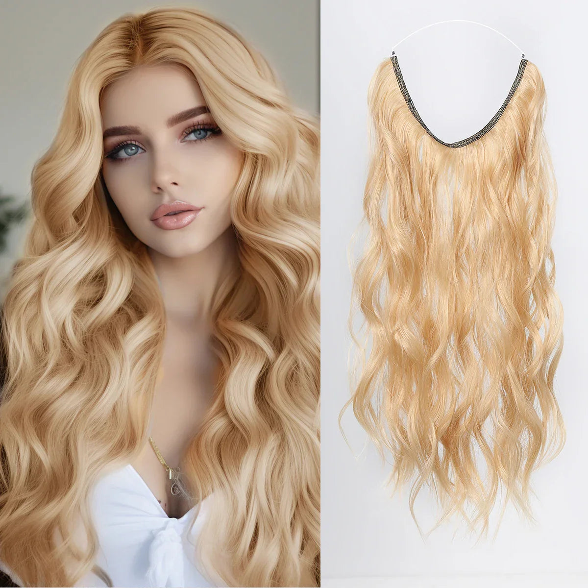 HAIRCUBE Synthetic No Clip Hair Extension Natural Hair