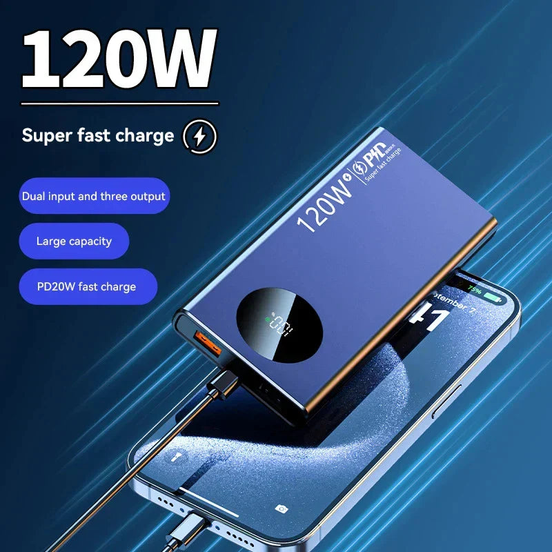 50000mAh Sufficient Capacity Power Bank 120W Super Fast