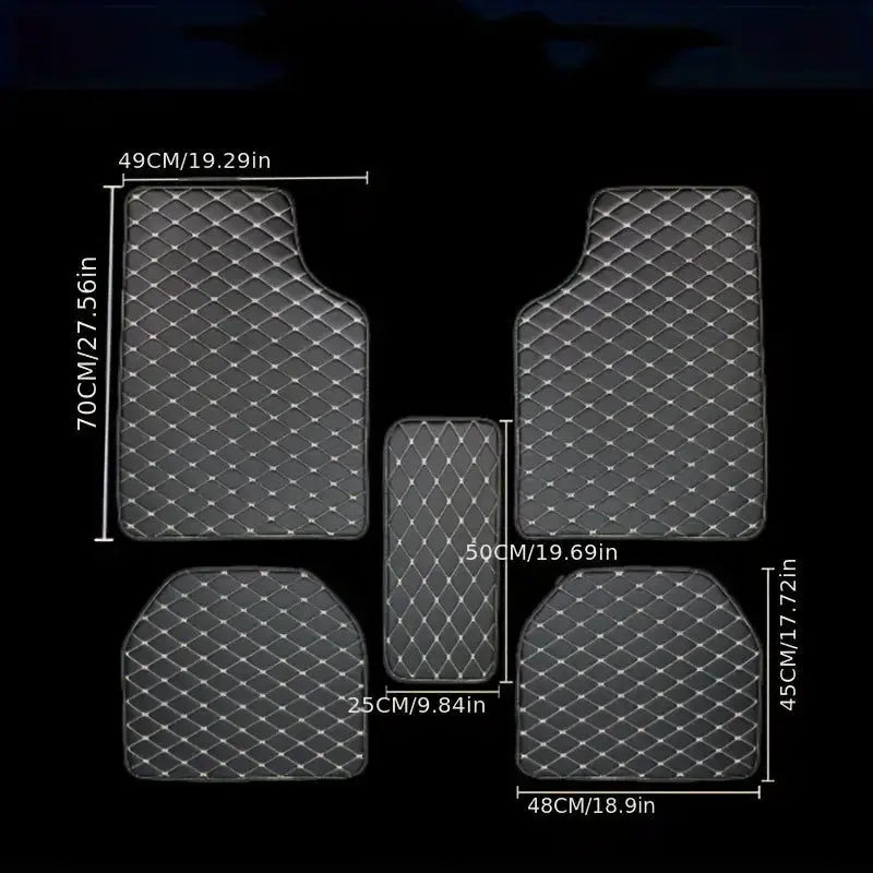 5PCS/Set Leather Car Floor Mats Universal PVC Waterproof
