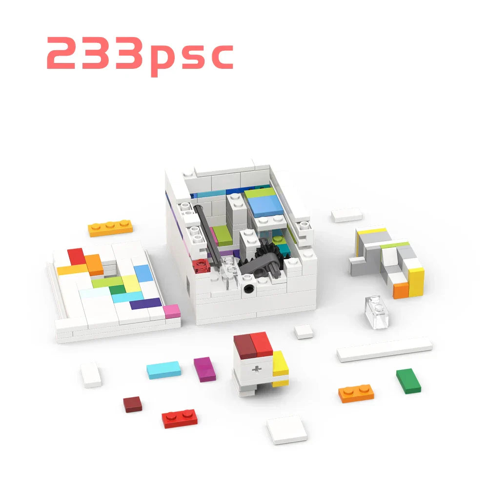 MOC Decrypt Puzzle Box Building Blocks Kit Rainbow