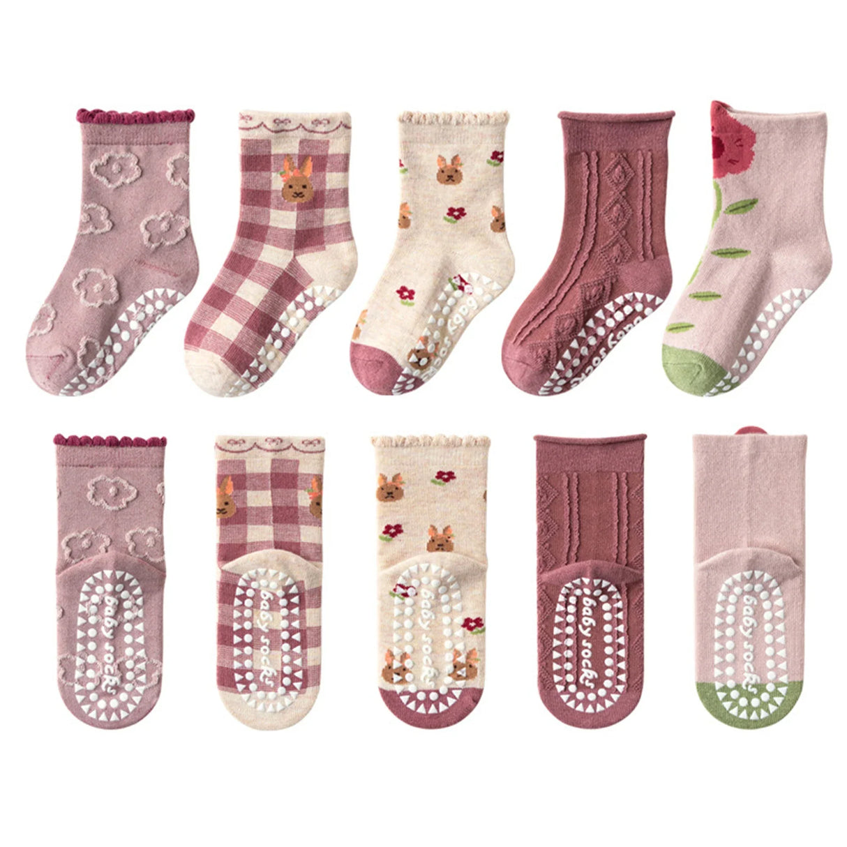 5 Pairs Children's Socks Cotton Non-slip Socks Floor