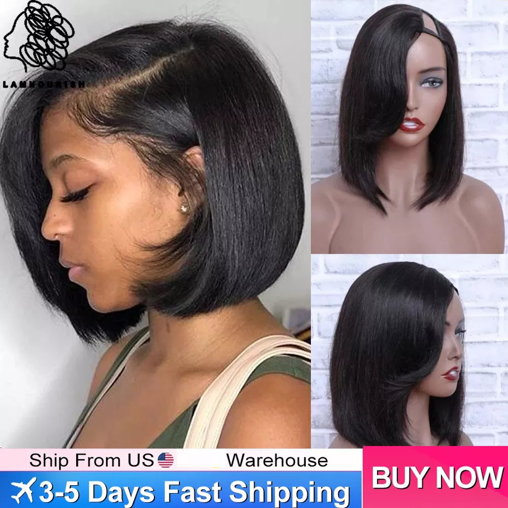 U Part Bob Wig Left Side U Part