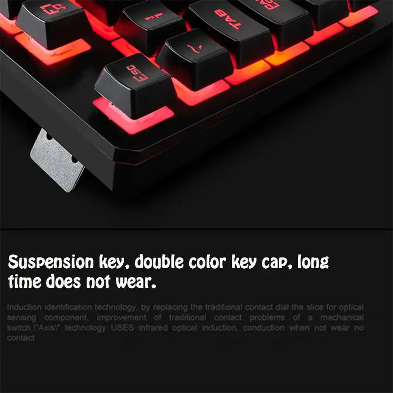 4Pcs/Set K59 Mechanical Wired USB Keyboard Illuminated Gaming