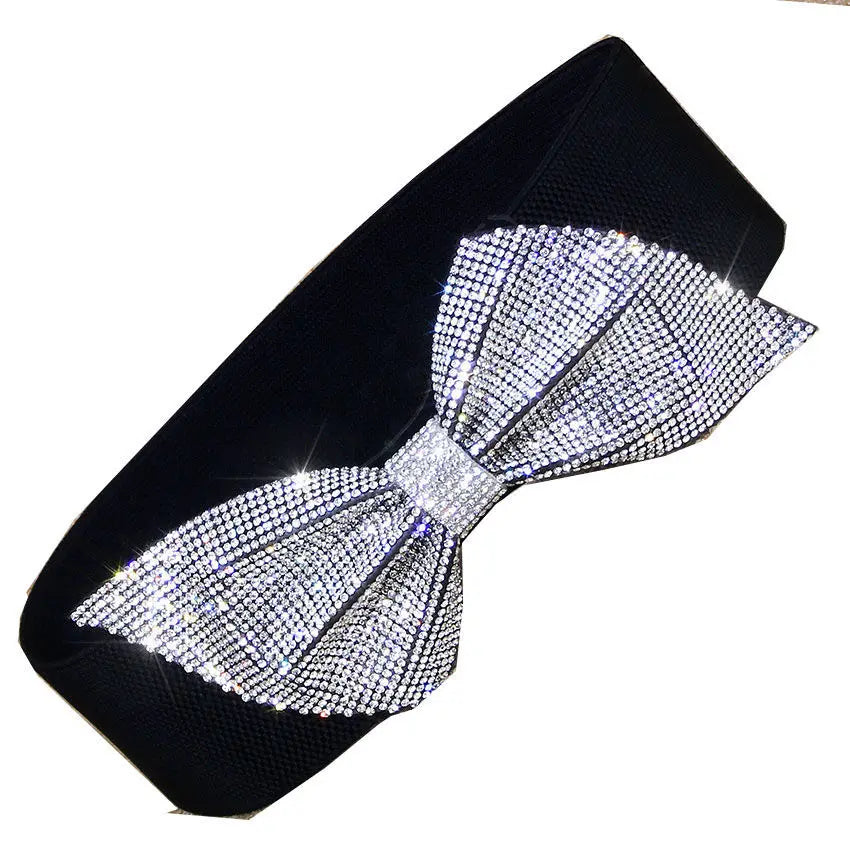 Diamond Glitter Bow Tie Waistbelt for Girls with