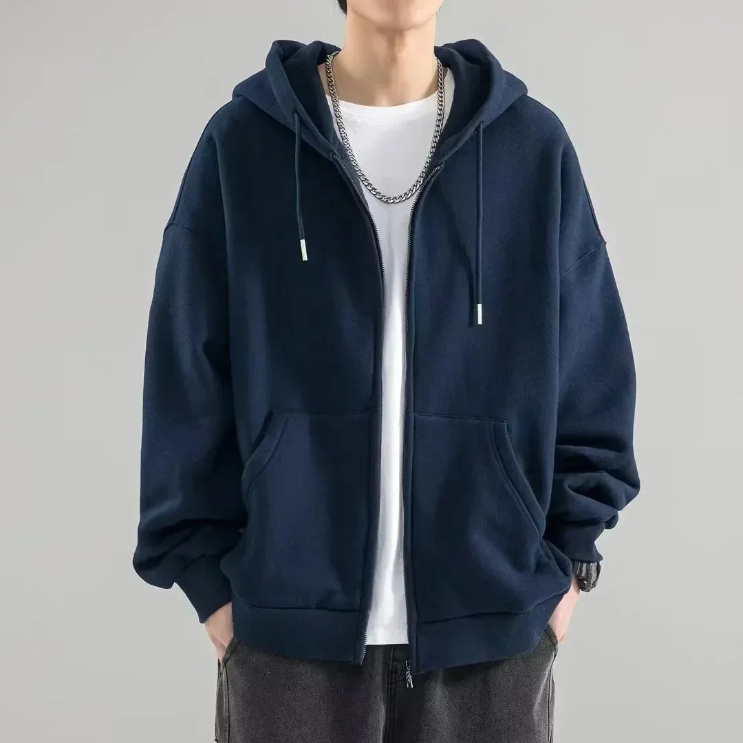 2024 American Heavyweight Basic Solid Color Cardigan Sweatshirt
