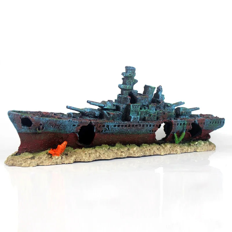 49cm Navy Warship Batttle Ship Resin Boat Aqaurium