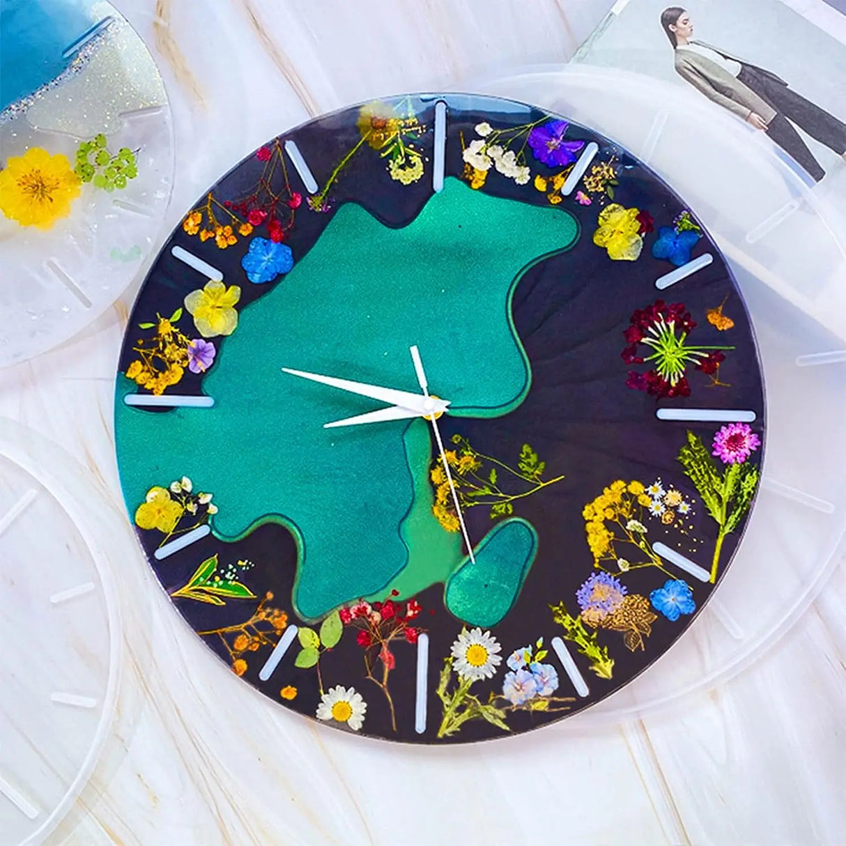 Clock Resin Molds Large 14'' Roman Numerals Silicone