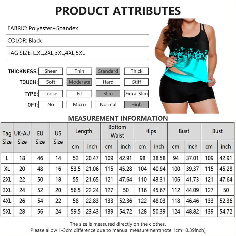 Summer New Plus Size Swim Set Beachwear Swimdress