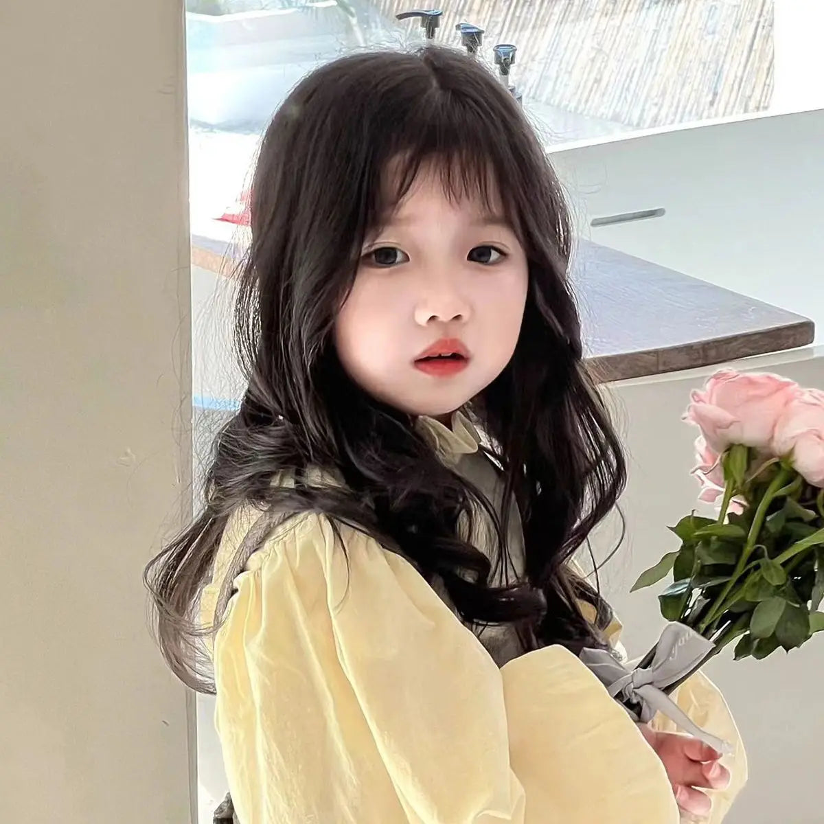 Baby Wig Toupee for Girls Children's Wavy Long