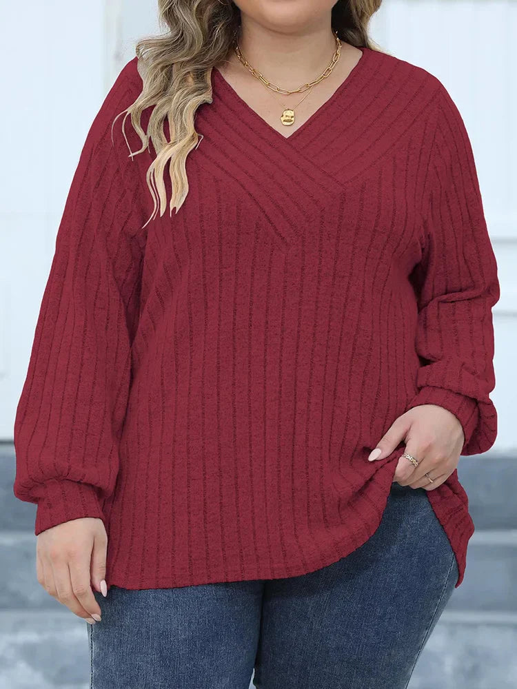 GIBSIE Plus Size Long Sleeve T Shirts for