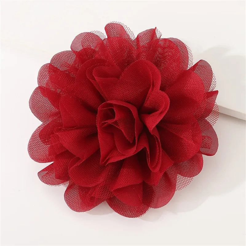 Brooch New Red Bridal Brooches Big Flower Women's
