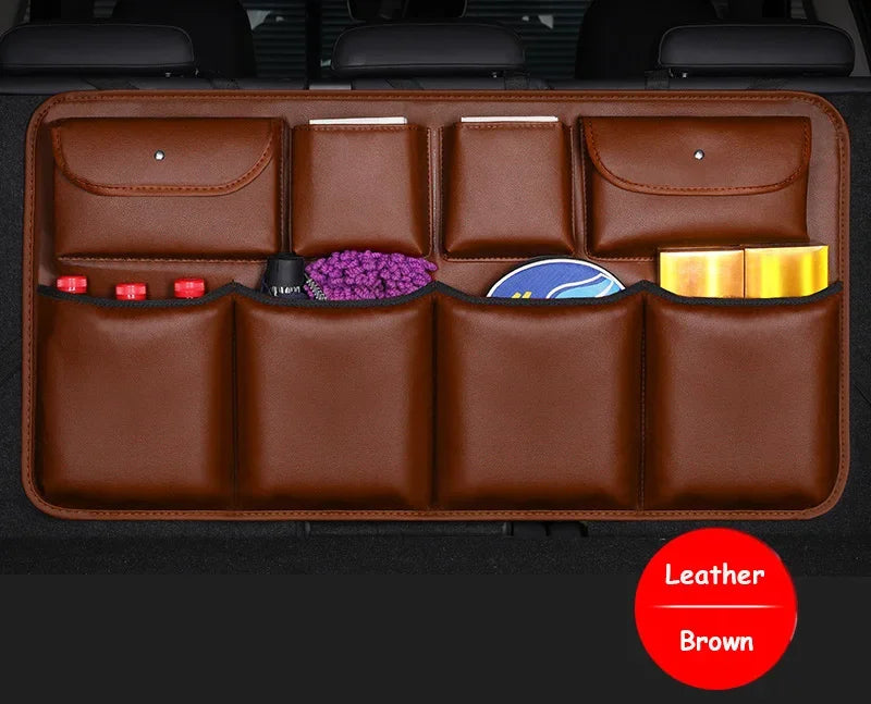 PU Leather Car Rear Seat Back Storage Bag