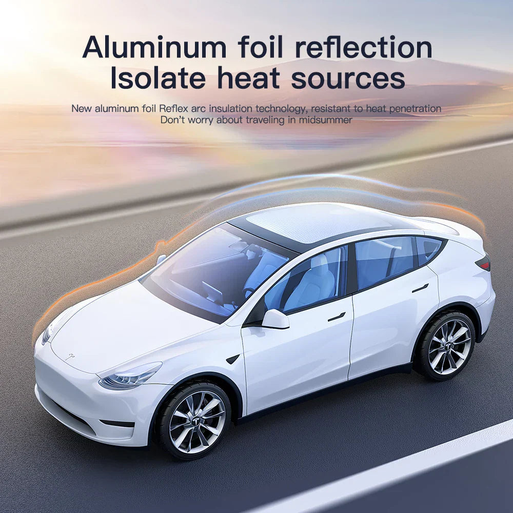 YZ For Tesla ModelY 2022 2023 Sunshade For Tesla Car Model Y Sunshade Roof Sunscreen Insulation Baffle Car Accessories