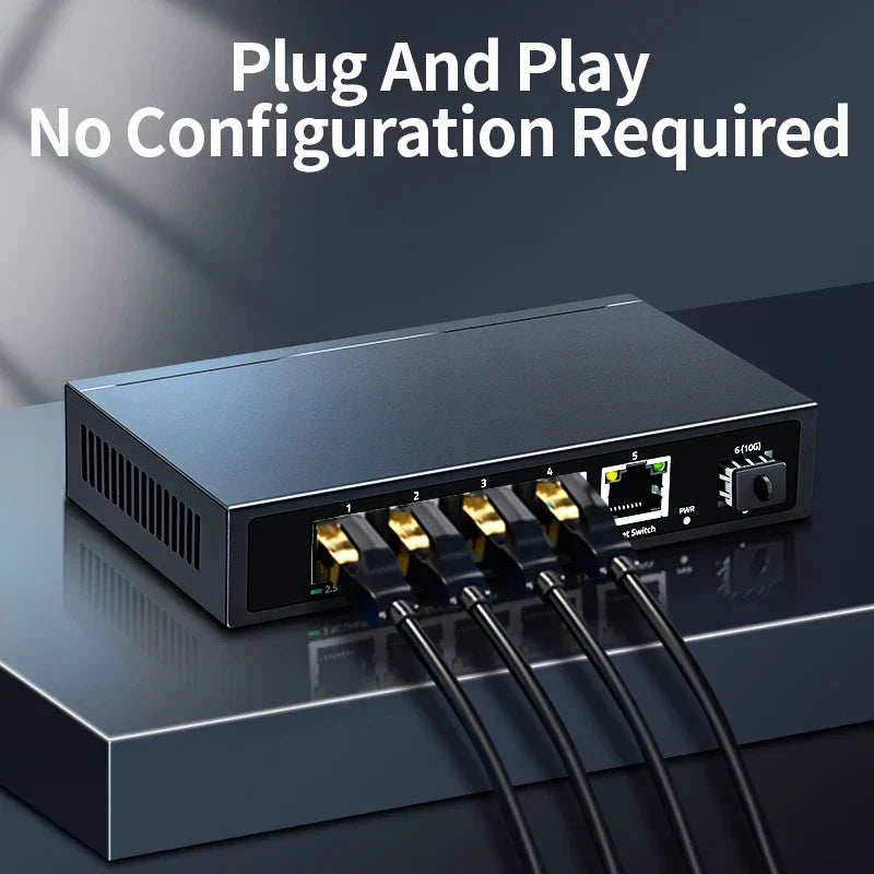 HORACO 2.5G Ethernet Switch 5 Port 2500Mbps Network