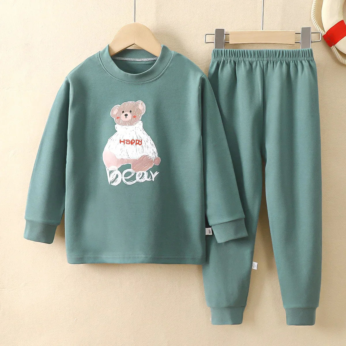 Cotton Child Loungewear Set Long Sleeves Long Pants