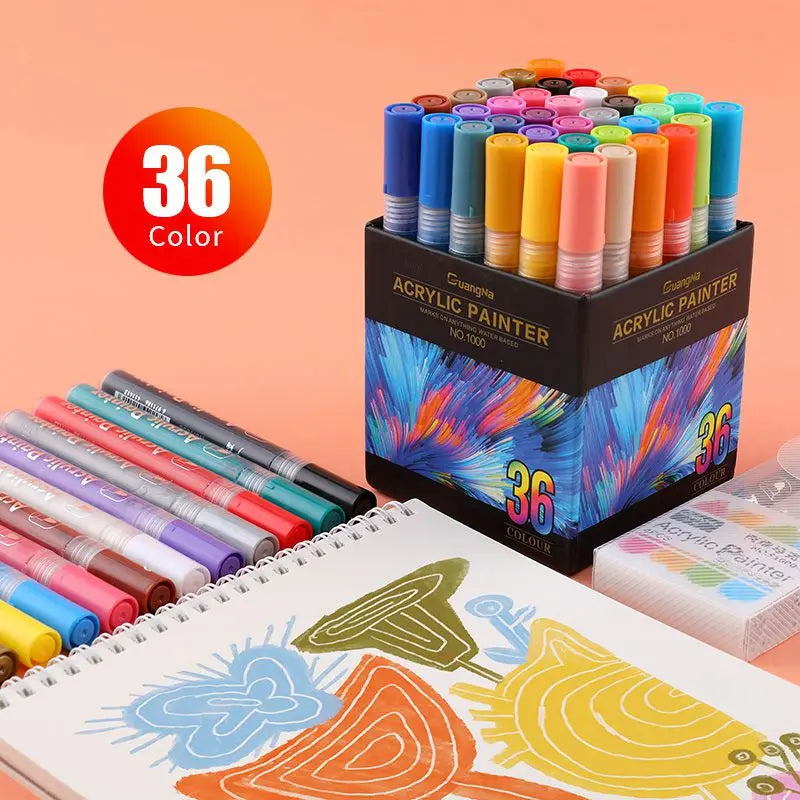 36 Colors Acrylic Paint Markers Pens Set for