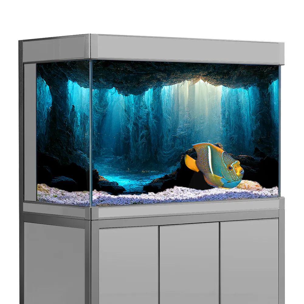Aquarium Background Sticker, Underwater Cave Stone HD Printing