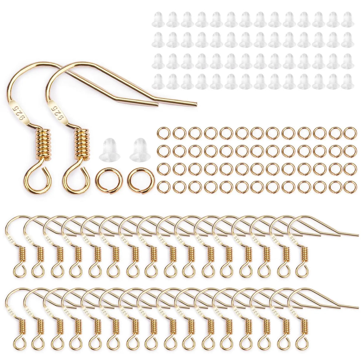 100300pcs Plated 925 Silver Earring Hook Kit Ear