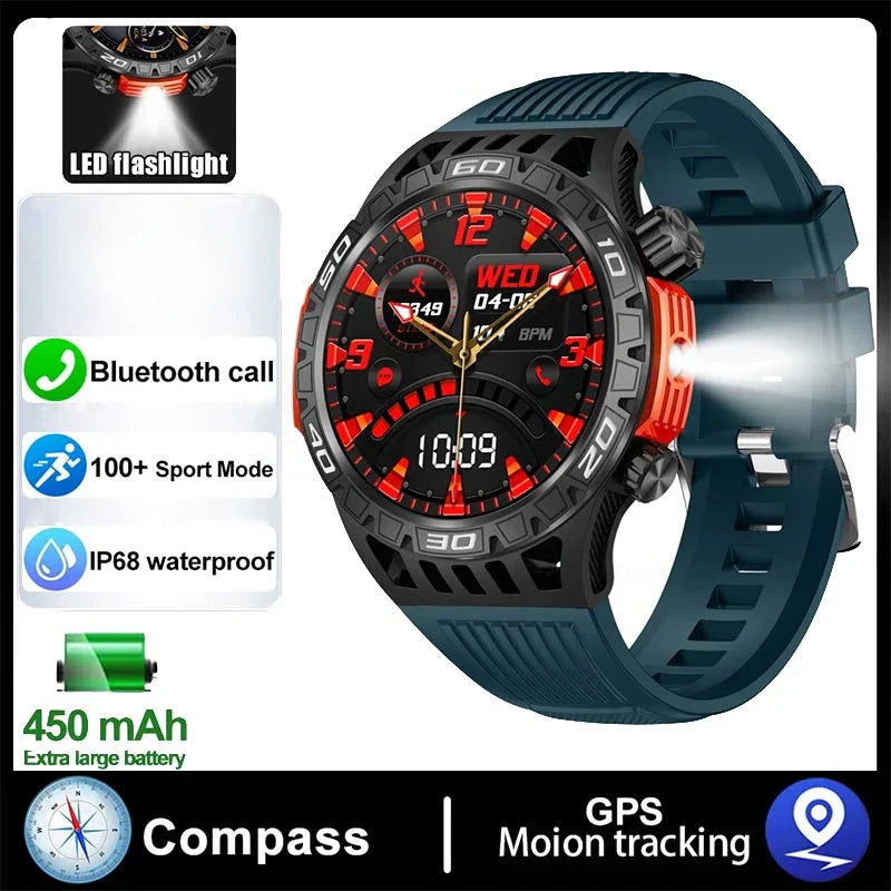 2024 New Smart Watch Men Outdoor Military Sports
