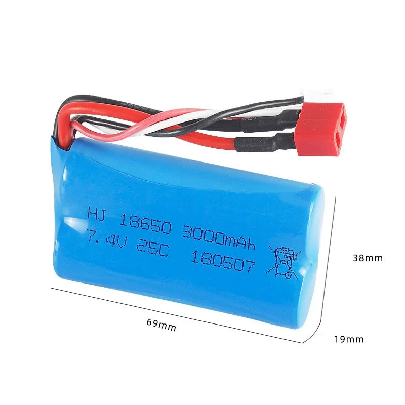 7.4V 3000mAh 18650 Lipo Battery for Wltoys 10428