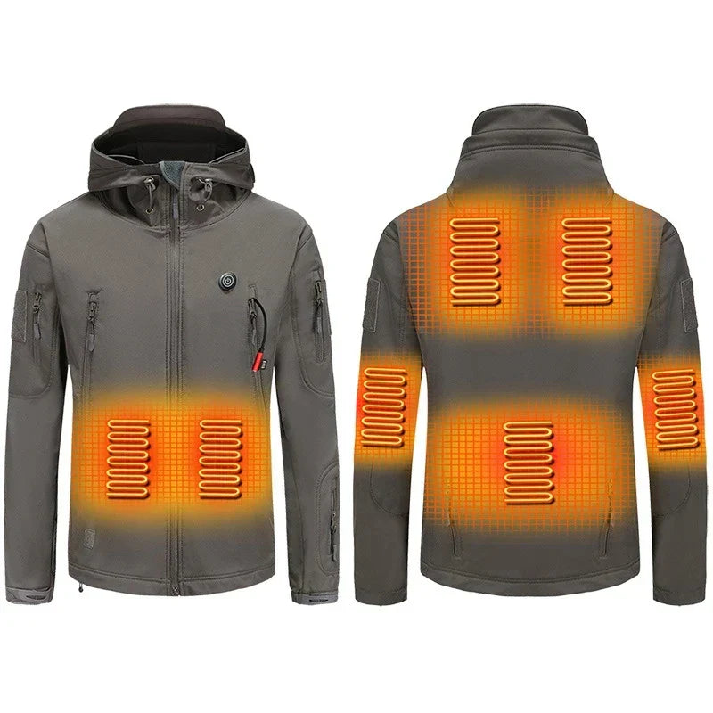 Winter Electric Heating Jacket Men USB Smart Thick