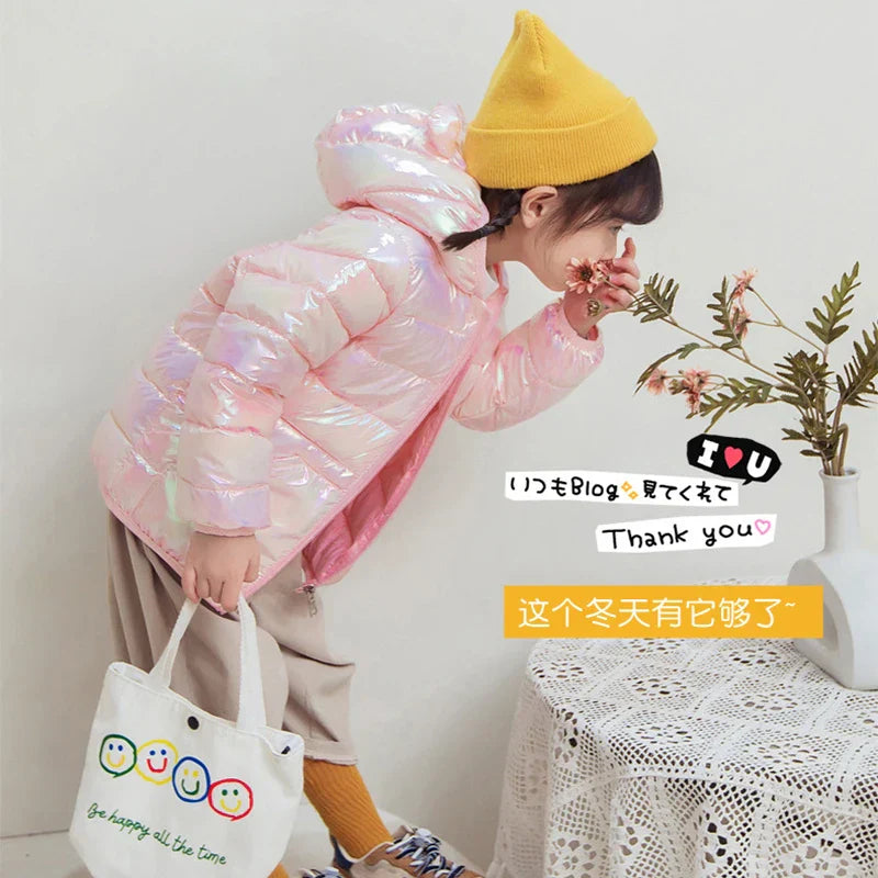 Winter Hooded Lightweight Down Jackets Children Girls Boys