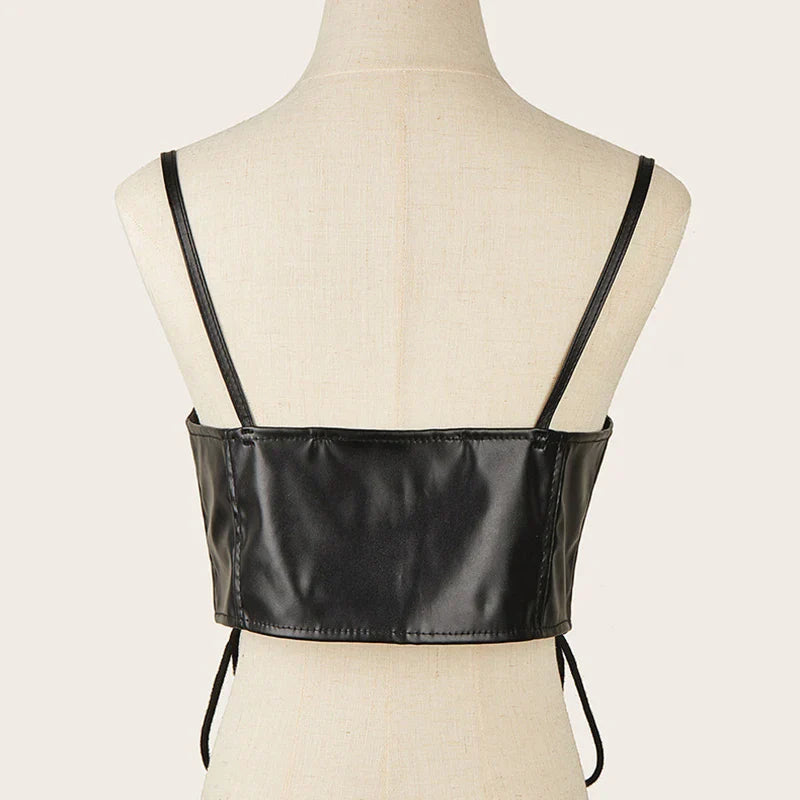 Punk Wide Waist Belt PU Leather Corset for