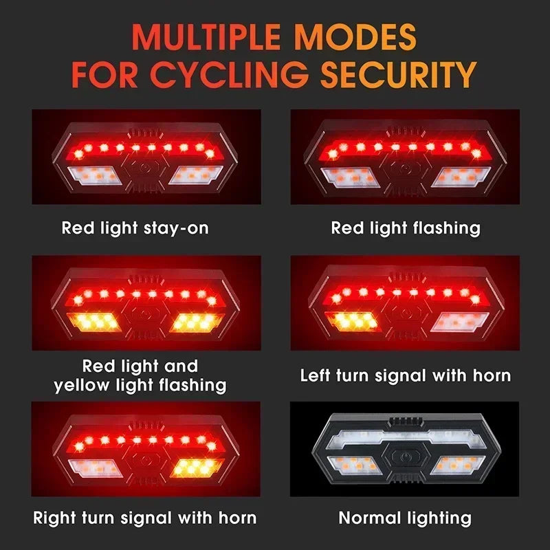 120dB Bicycle Horn Taillight with Turn Signal Bike