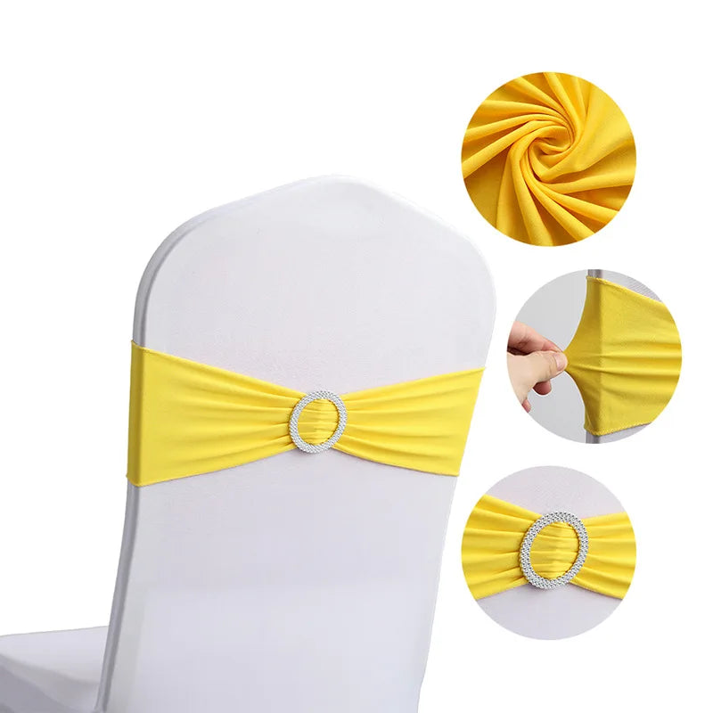 20 Pieces Polyester Spandex Chair Sashes Bands Stretch