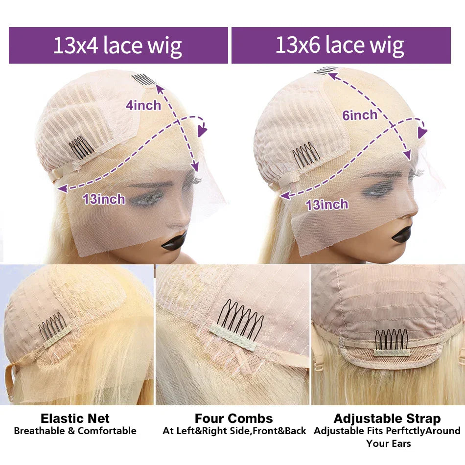 613 Honey Blonde Body Wave Lace Front Wig