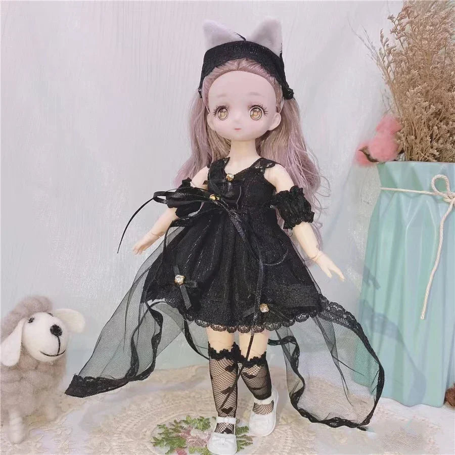 BJD Girl Dolls 30cm Kawaii Points Joint Movable