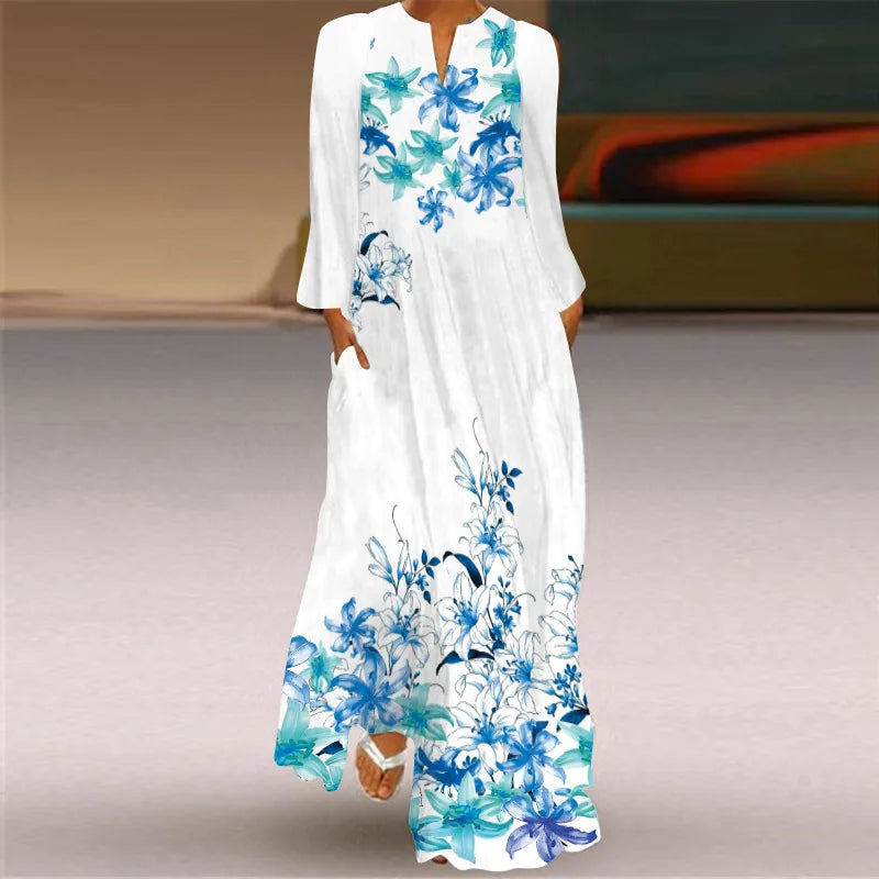 Plus Size Lady Autumn Winter Long Dress Women