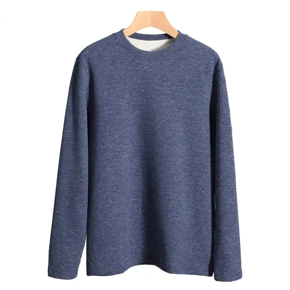Men Autumn Winter Warm Bottoming Tops O-neck Long