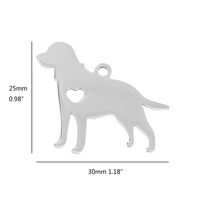 10pcs I Love My Cat Dog Animals Stainless