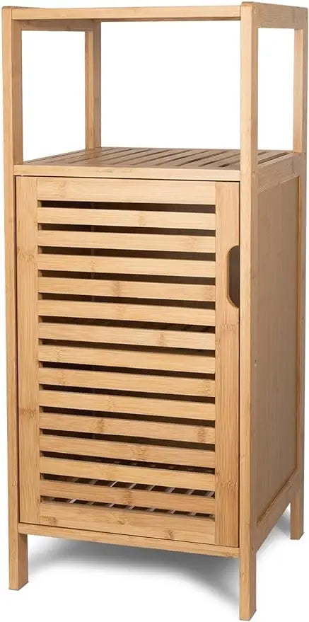 Purbambo Bathroom Bamboo Storage Cabinet, Freestanding Floor Cabinet