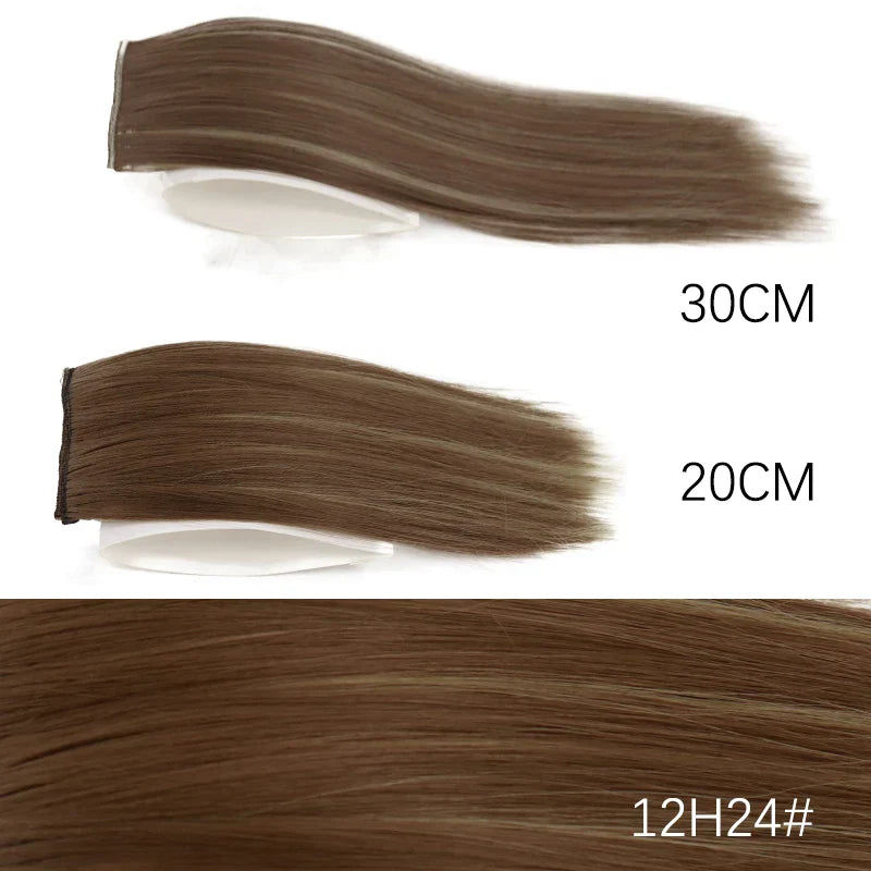 AZQUEEN Synthetic 20cm/30cm Invisible Straight Pads Clip In