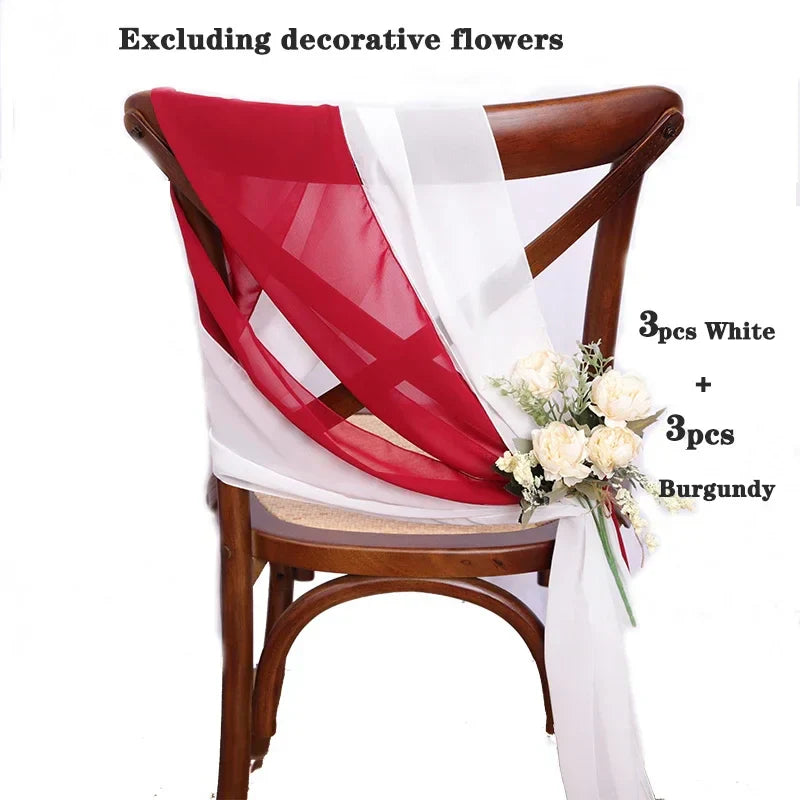 6PCS RUST Chiffon Chair Sashes 30 x 270cm