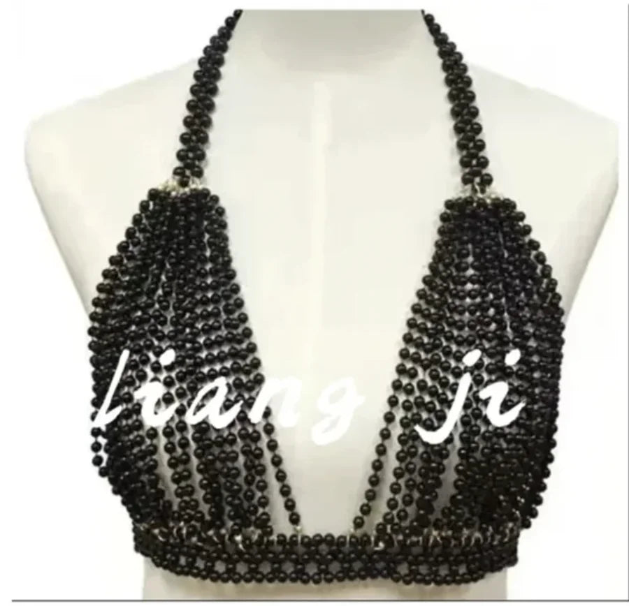 Body Chain Jewelry Pearl Sexy Beaded Collar Shoulder