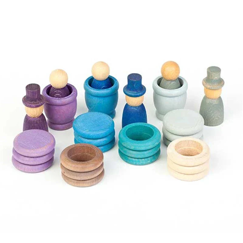 Large Wooden Rainbow Stacker Blocks Nordic Toys Loose