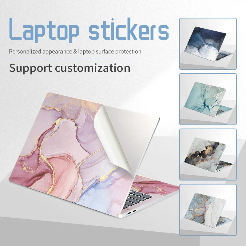 DIY Marble Cover Laptop Skins Vinyl Stickers 13"14"15.6"17.3"PVC